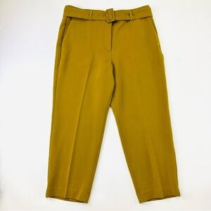 Ann Taylor antique gold trousers Womens Size 14Petite belted crepe NWT Office